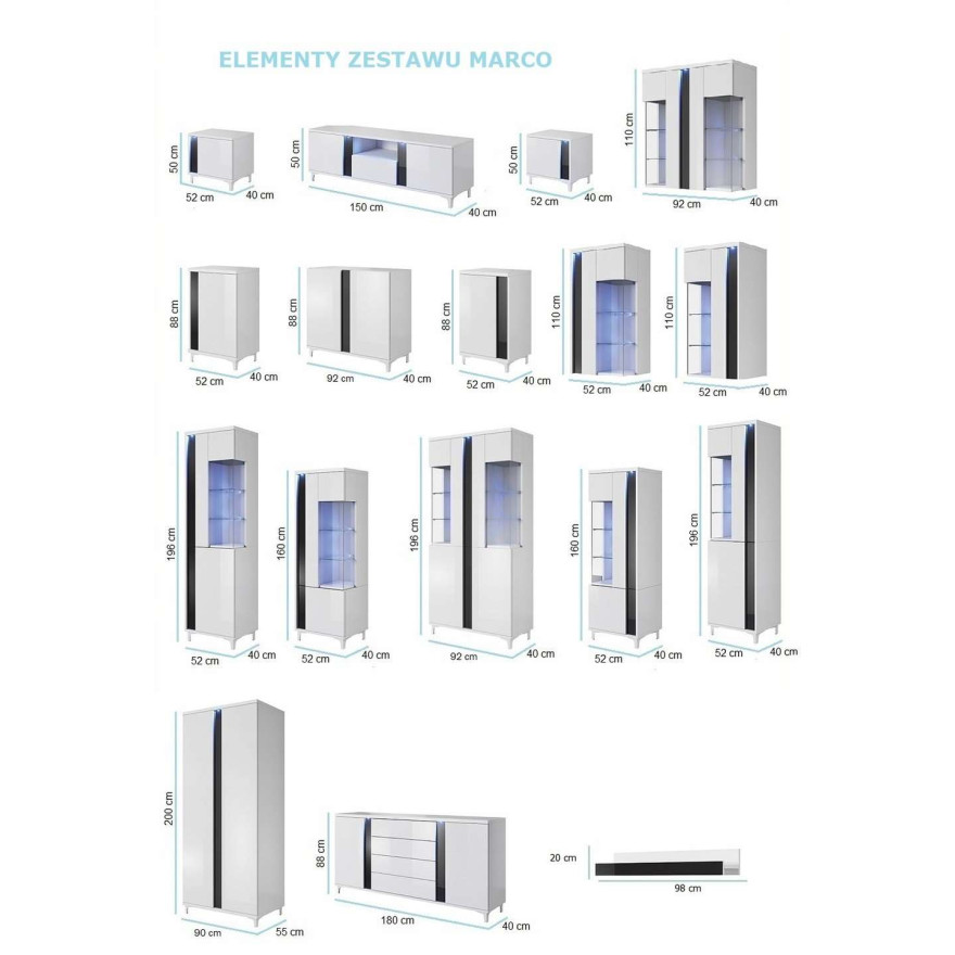 Meblościanka MARCO 1 z oświetleniem LED