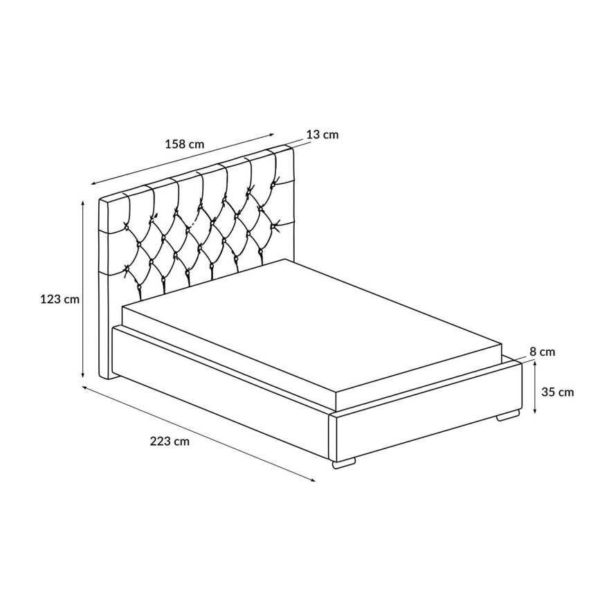 Łoże tapicerowane GLAMOUR
