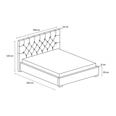 Łoże tapicerowane GLAMOUR