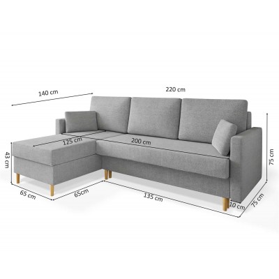 Narożnik tapicerowany BODO z funkcją spania