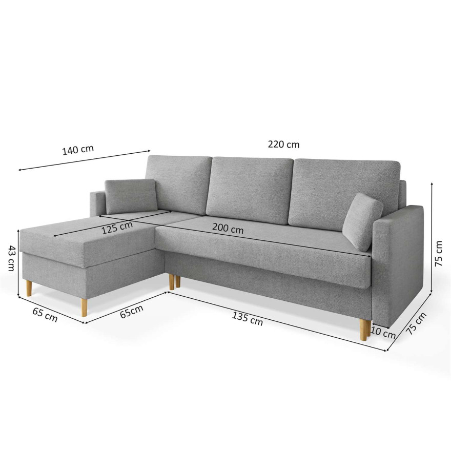 Narożnik tapicerowany BODO z funkcją spania