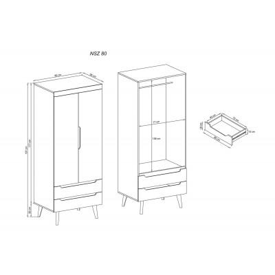 Szafa NORDICA- wysoki połysk