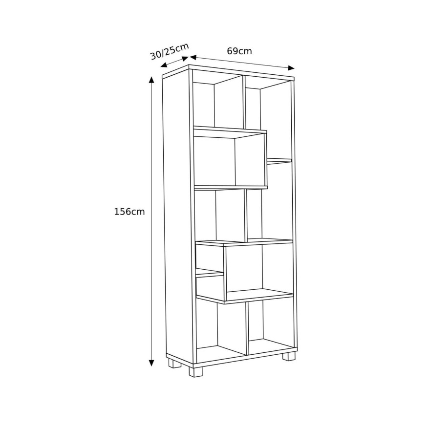 Regał stojący ZICK ZACK czarny mat
