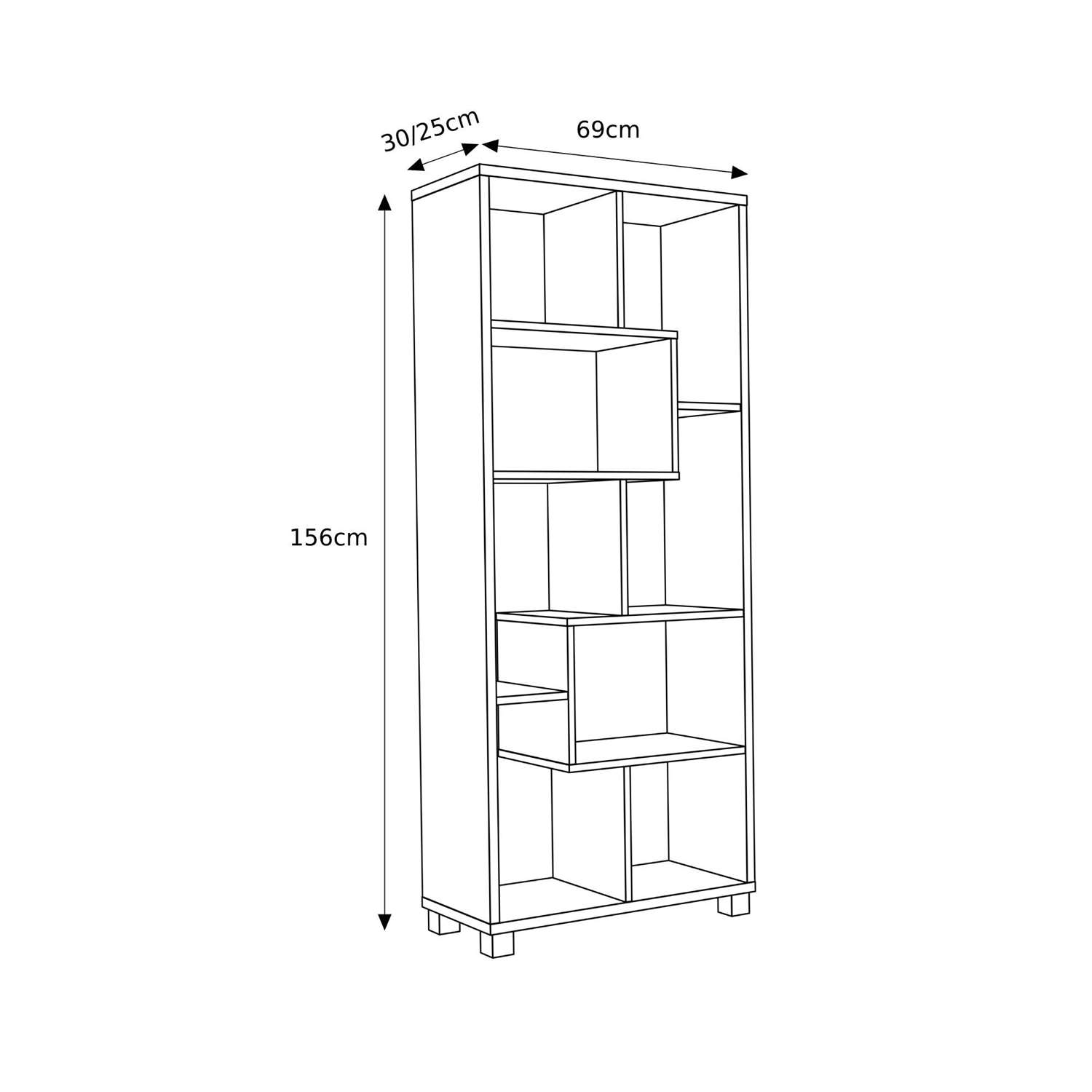 Regał stojący ZICK ZACK czarny mat