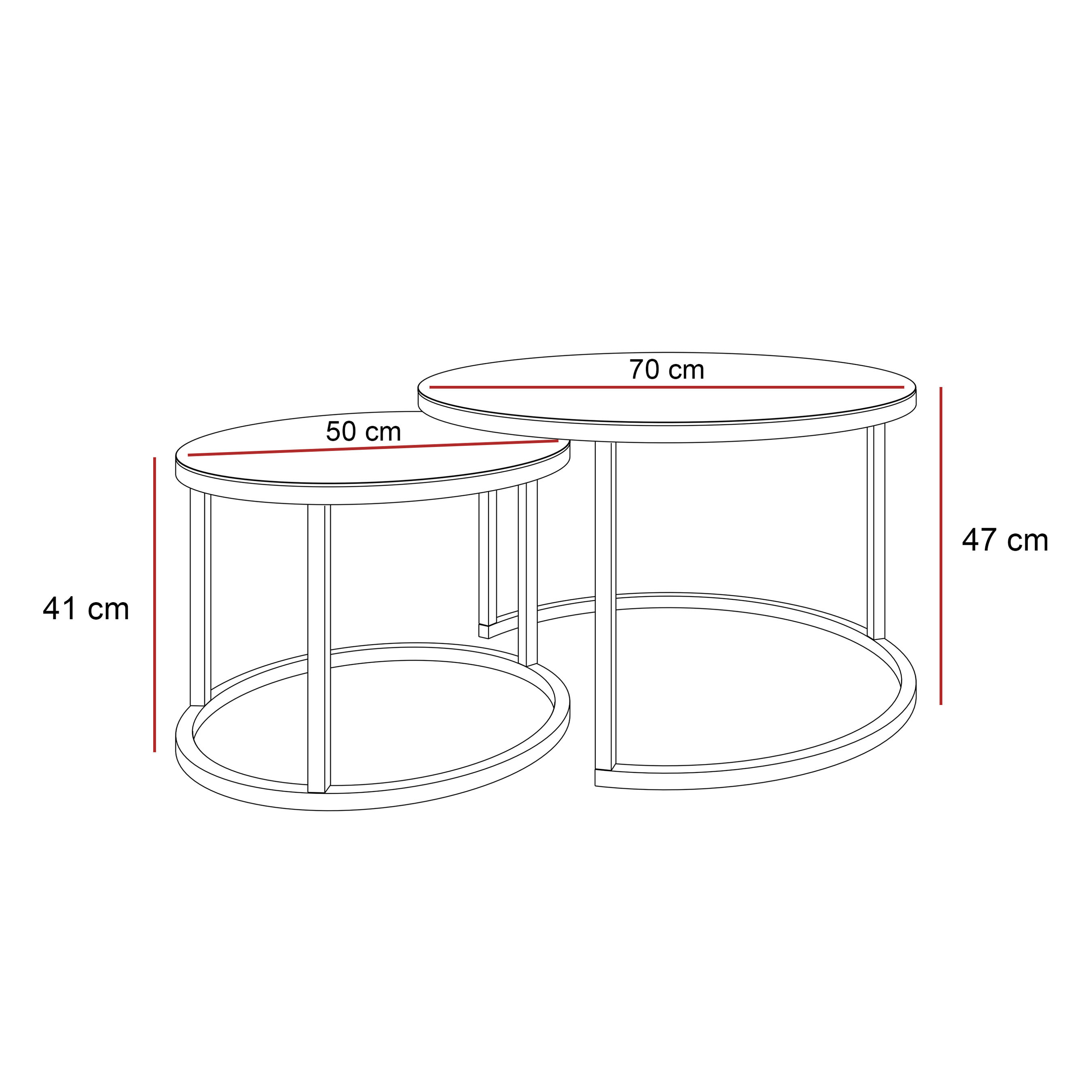 Zestaw Stolików Kawowych CIRI 2w1 GLASS KASZMIR