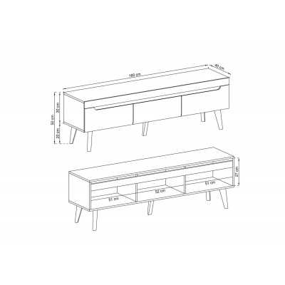 Szafka RTV NORDICA 160 - wysoki połysk Szafka RTV NORDICA 160 - wysoki połysk