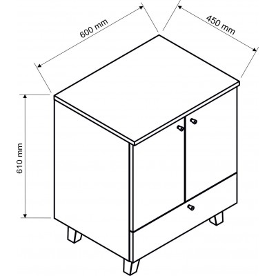 Szafka pod umywalkę WENECJA z blatem 60 cm