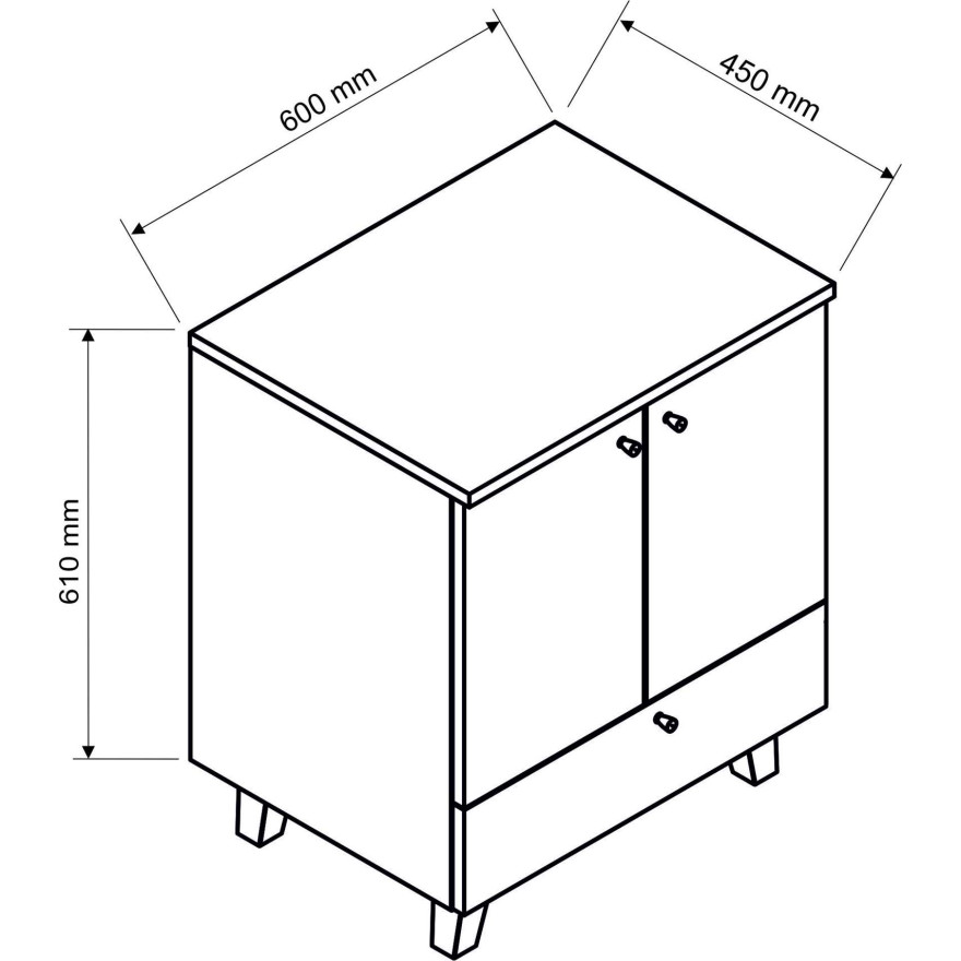 Szafka pod umywalkę WENECJA z blatem 60 cm