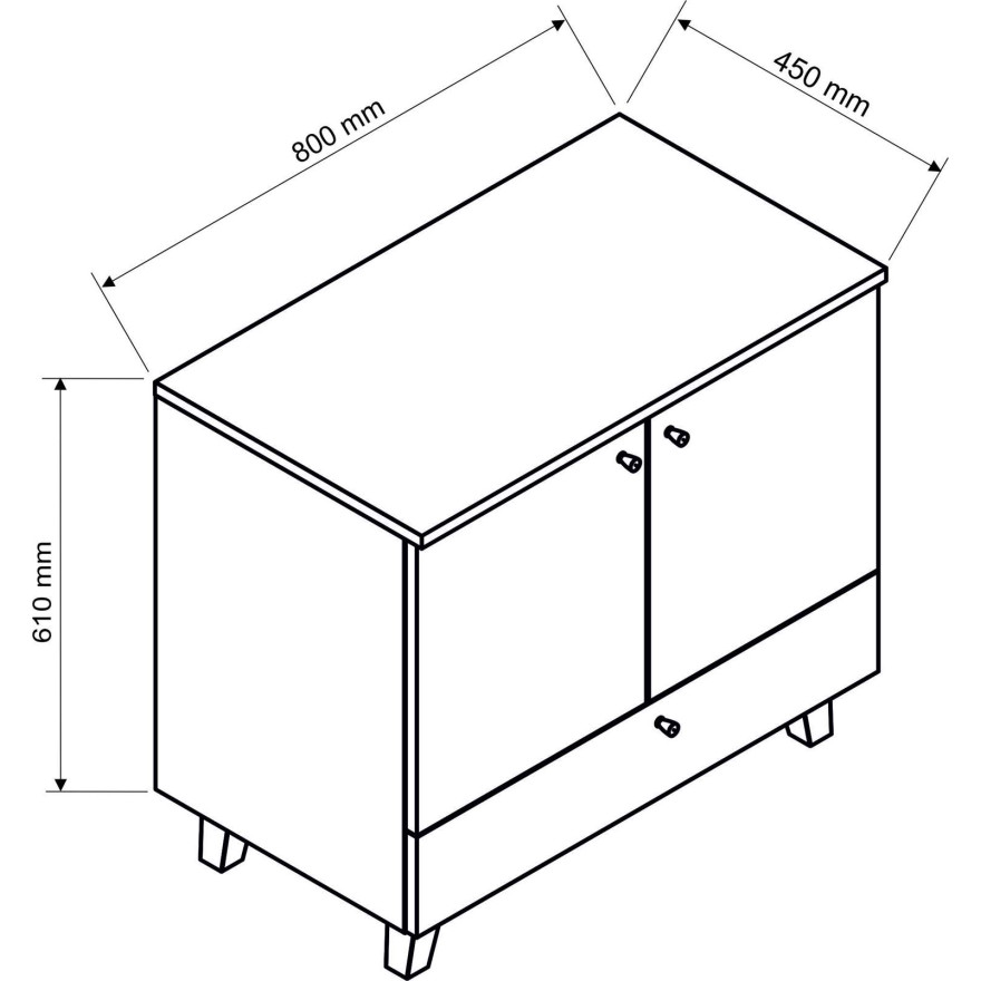 Szafka pod umywalkę WENECJA z blatem 80 cm