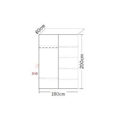 Szafa S10 z lustrem i drzwiami przesuwnymi Szafa S10 z lustrem i drzwiami przesuwnymi