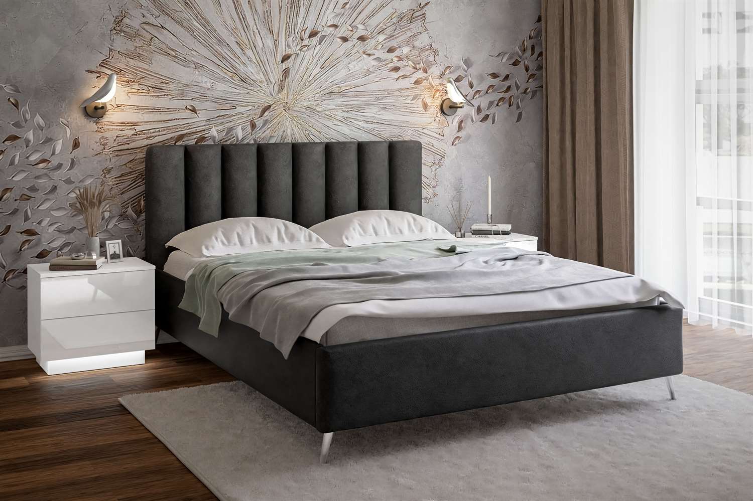 Łóżko tapicerowane NELLY Madryt 9100