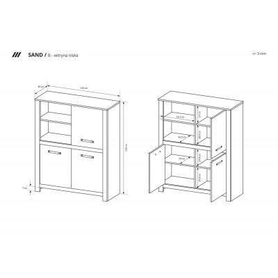 Witryna niska SANDI 110 cm Witryna niska SANDI 110 cm