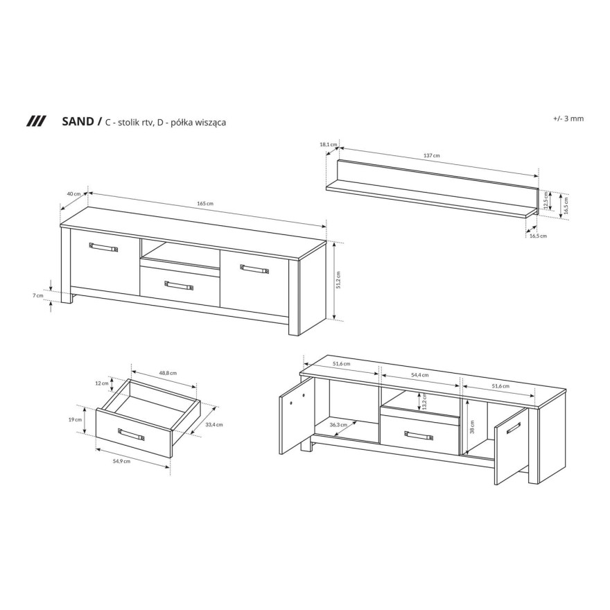 Zestaw mebli do salonu SANDI Zestaw mebli do salonu SANDI