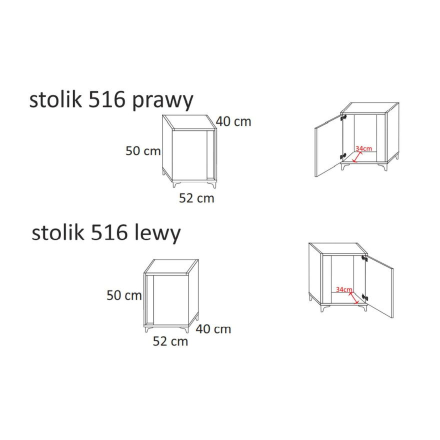 Stolik nocny MARCO biały wysoki połysk Stolik nocny MARCO biały wysoki połysk