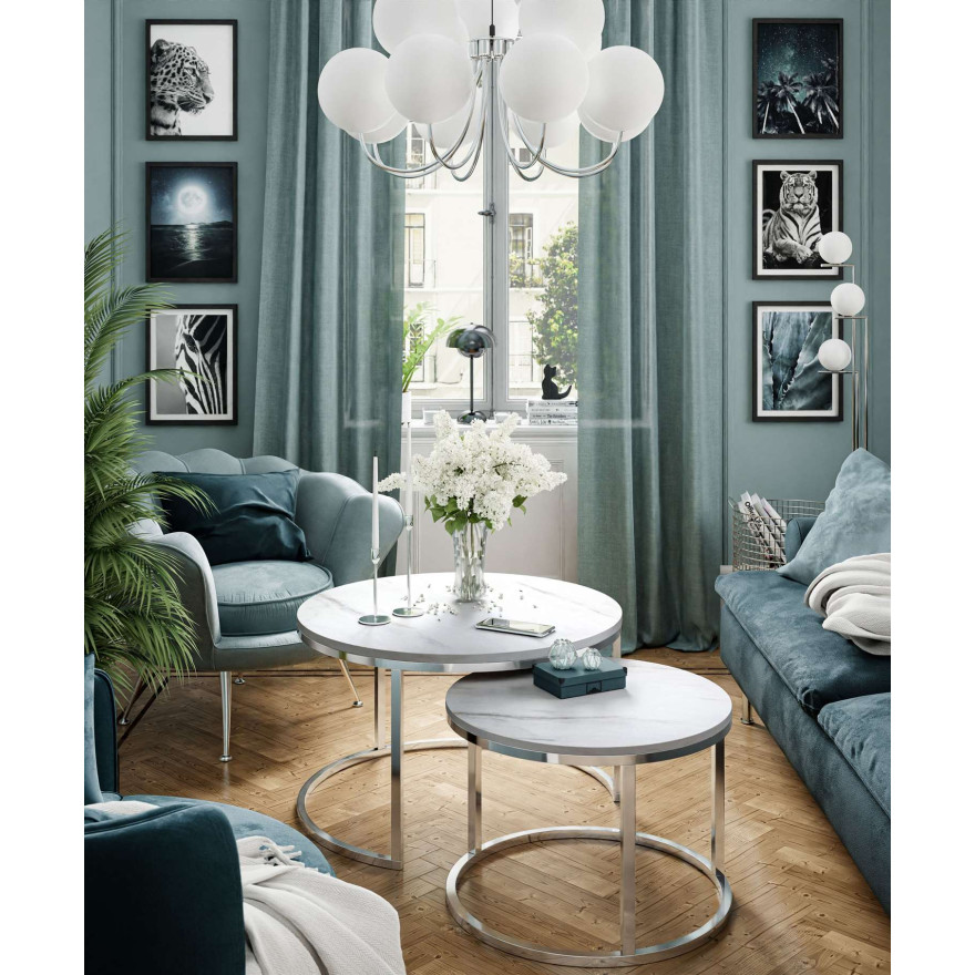 Okrągła ława 2w1 CIRI CHROM LEVANTO