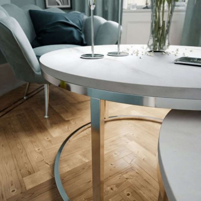 Okrągła ława 2w1 CIRI CHROM LEVANTO