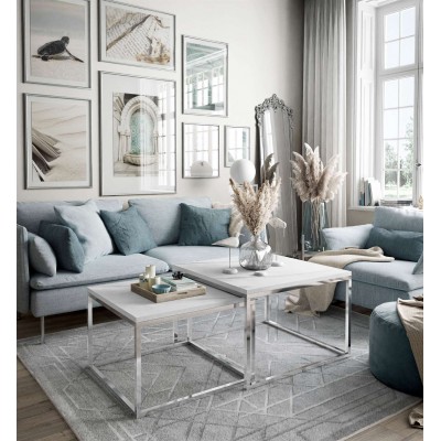 Stolik kawowy ława YOSHI 2w1 LEVANTO stelaż chromowany