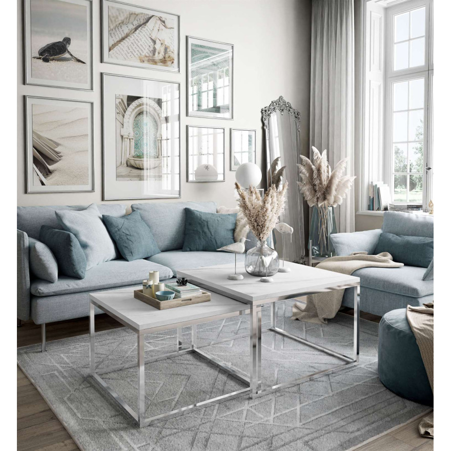 Stolik kawowy ława YOSHI 2w1 LEVANTO stelaż chromowany