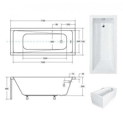 Wanna prostokątna MODERNA