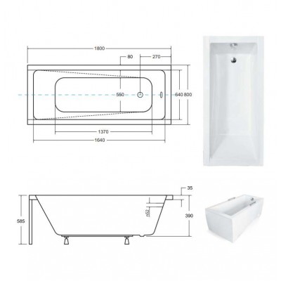 Wanna prostokątna MODERNA