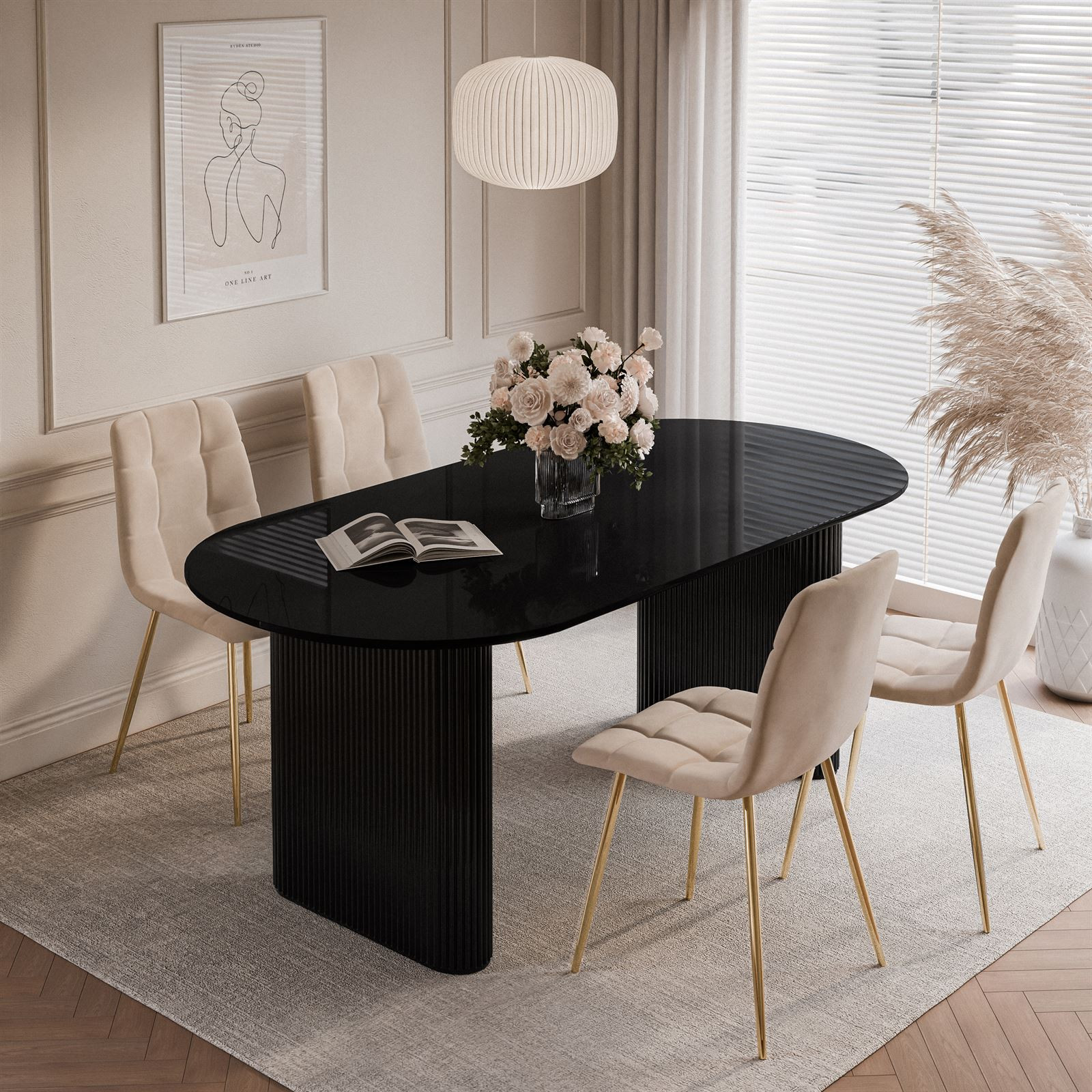 Zestaw do jadalni OVI stół i 4 krzesła