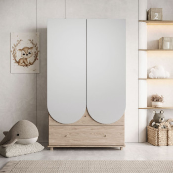 Szafa dziecięca dwudrzwiowa BLOOM 2D2S z dwiema szufladami