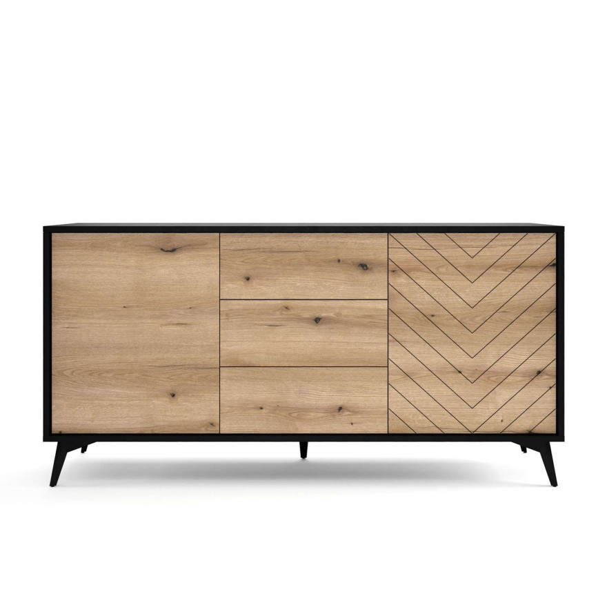 Komoda trzydrzwiowa EVOKE 154 cm z szufladami