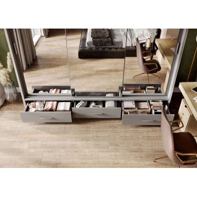 Szafa trzydrzwiowa przesuwna ARTI AR-01P-3L z lustrem i oświetleniem