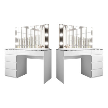 Toaletka AURORA II SILVER ELITE z lustrem i oświetleniem