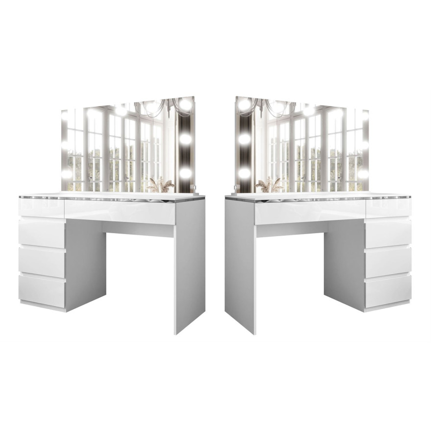 Toaletka AURORA II SILVER ELITE z lustrem i oświetleniem