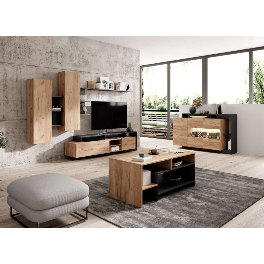 Komoda ALVO dąb craft / antracyt Komoda ALVO dąb craft / antracyt
