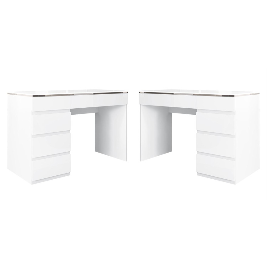 Biurko AURORA SILVER z szufladami