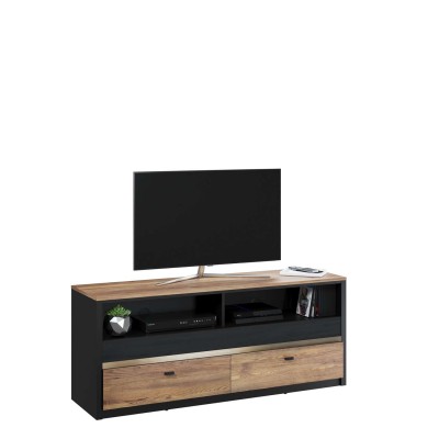 Szafka RTV BELIZE BZ-06 2S czarny/dąb wersal