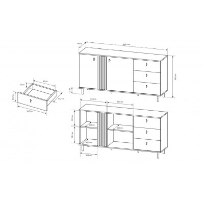 Zestaw mebli MADDIE dąb artisan