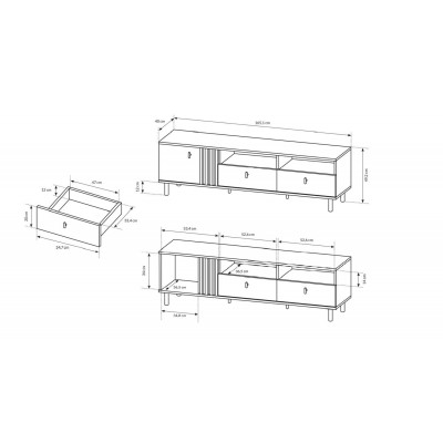 Zestaw mebli MADDIE dąb artisan