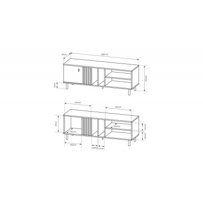 Szafka RTV MADDIE 137 cm dąb artisan antracyt Szafka RTV MADDIE 137 cm dąb artisan antracyt