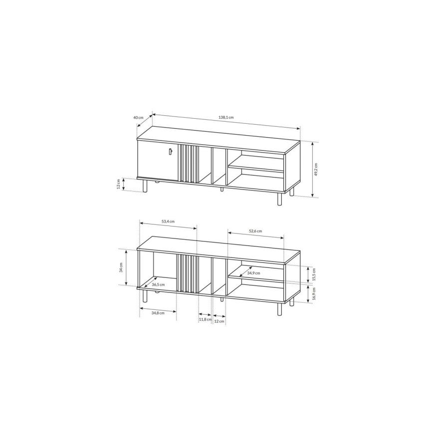 Szafka RTV MADDIE 137 cm dąb artisan antracyt Szafka RTV MADDIE 137 cm dąb artisan antracyt