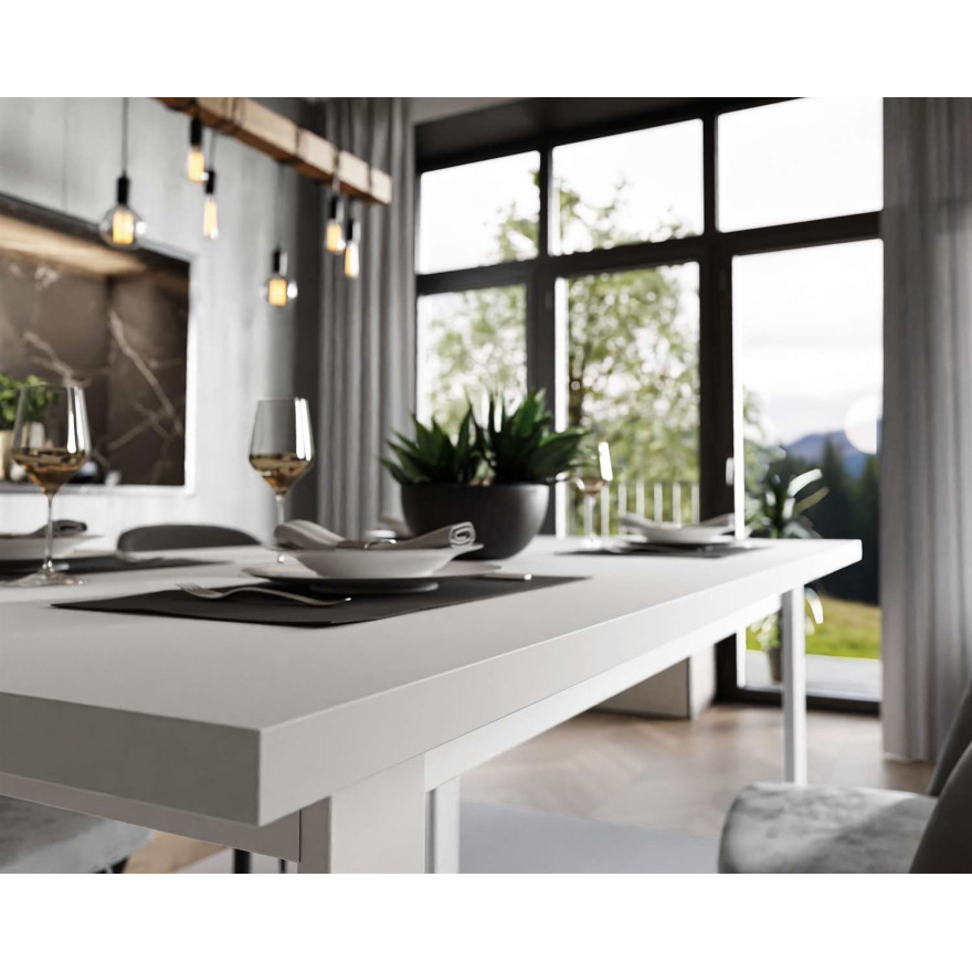 Zestaw mebli ART - O z krzesłami biały mat