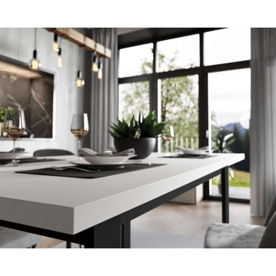 Zestaw mebli ART - O z krzesłami biały mat