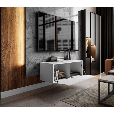 Szafka RTV COLGANTE 100 - Biały wysoki połysk