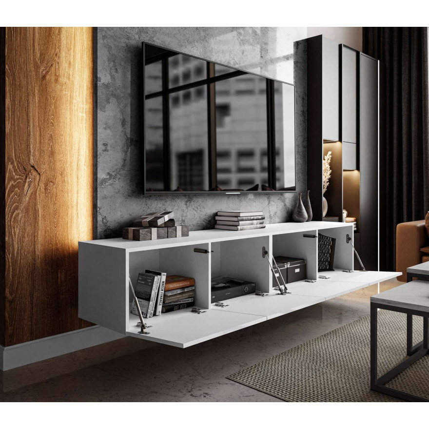 Szafka RTV COLGANTE 100 - Biały wysoki połysk Szafka RTV COLGANTE 100 - Biały wysoki połysk