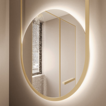 Okrągłe lustro wiszące LUMINA z oświetleniem LED