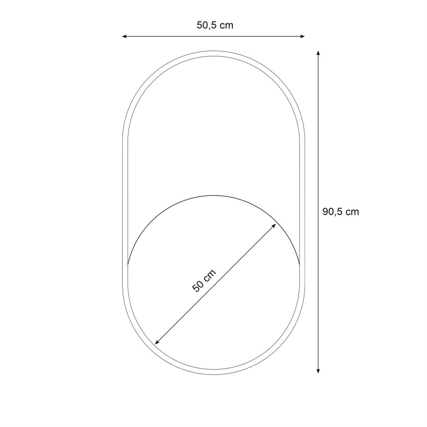 Okrągłe lustro wiszące LUMINA z oświetleniem LED
