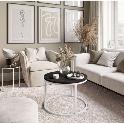 Okrągły stolik kawowy CIRI II ciemny beton