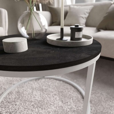 Okrągły stolik kawowy CIRI II ciemny beton