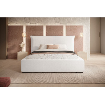 Łóżko tapicerowane LEIRA z pojemnikiem na pościel