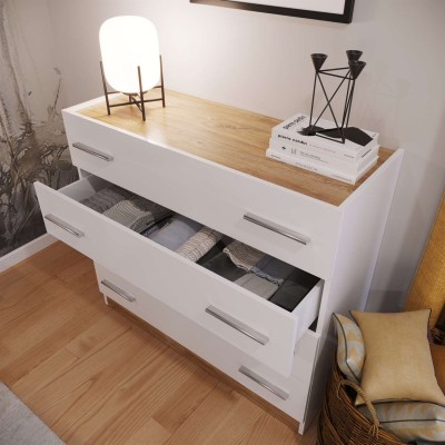 Komoda DENTRO DT-04 biały/dąb stirling Komoda DENTRO DT-04 biały/dąb stirling