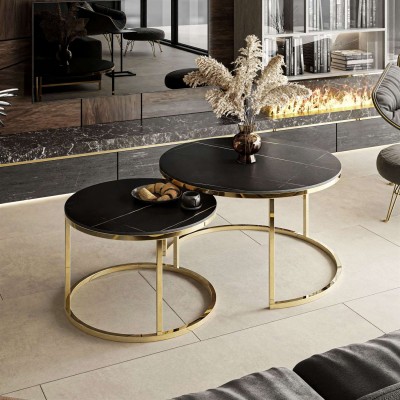 Ława okrągła SELAVI 2w1 złoty chrom