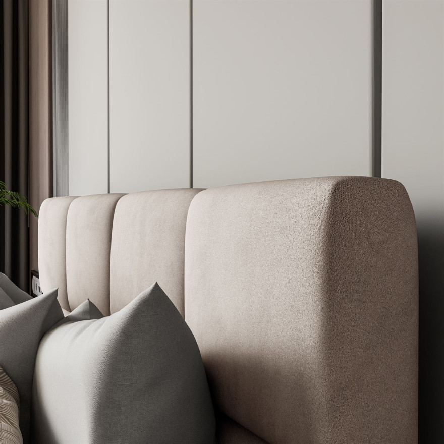 Łóżko tapicerowane SARA z wysokim zagłówkiem