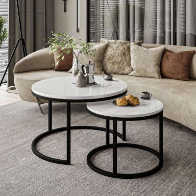 Ława CIRI SLIM czarny / biały połysk